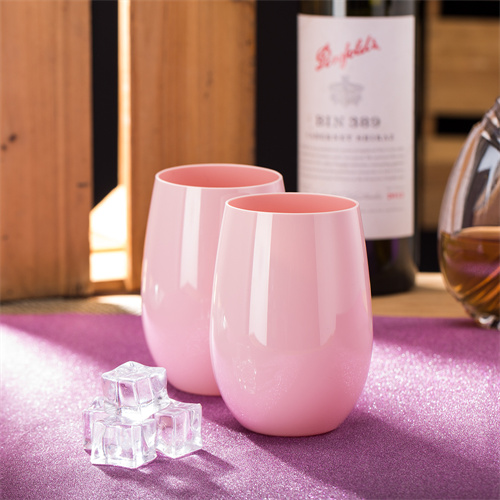 粉色塑料红酒杯图1