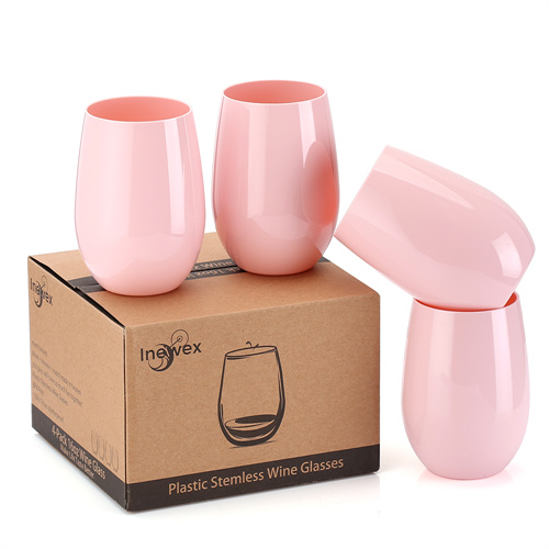 粉色塑料红酒杯图2